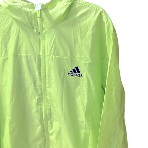 NWT $60 ADIDAS zipper windbreaker jacket running Carrera lime M - Picture 2 of 2